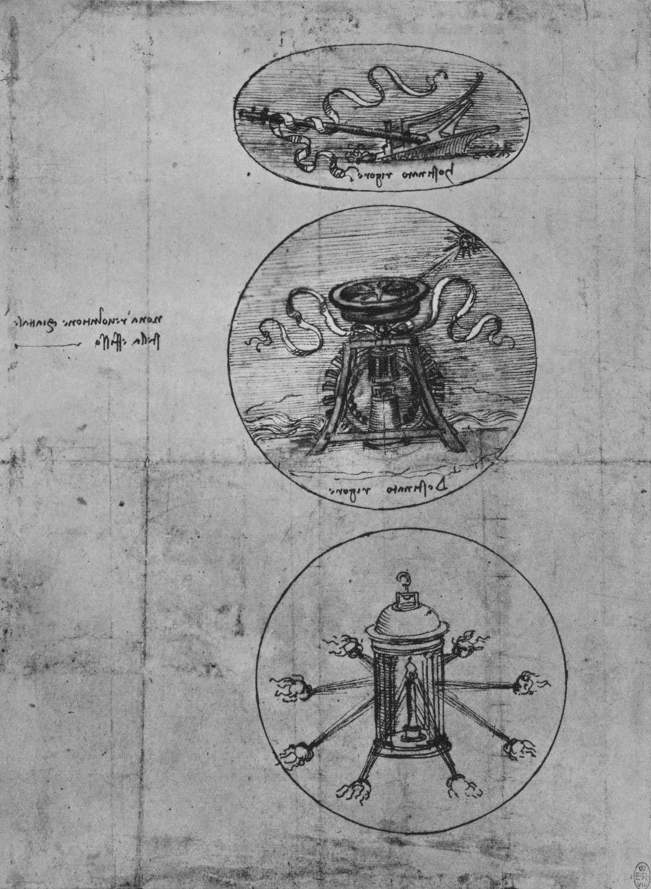 Üç Amblem, c1480 1945 by Leonardo da Vinci