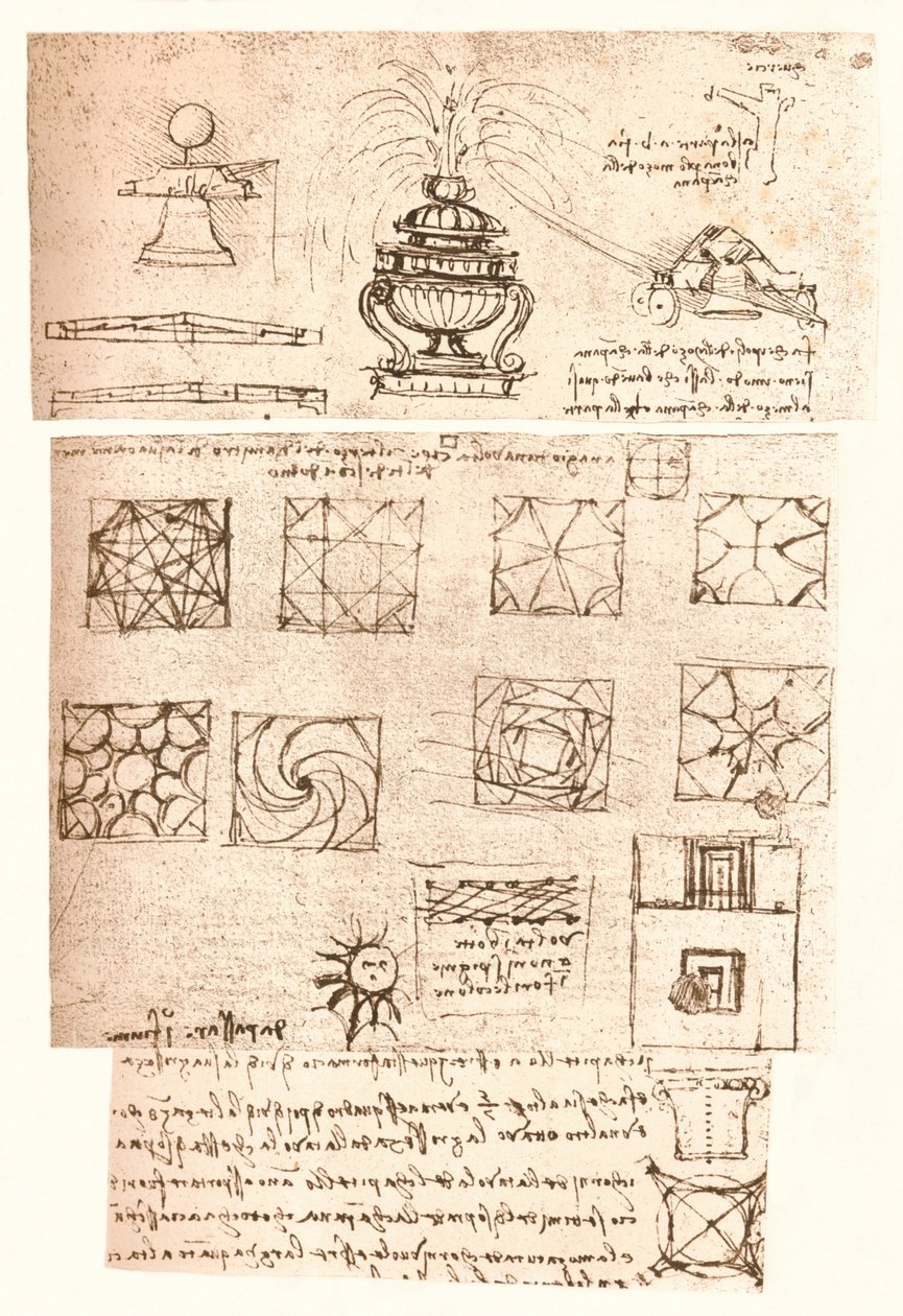 Üç mimari çizim, c1472-c1519 1883 by Leonardo da Vinci