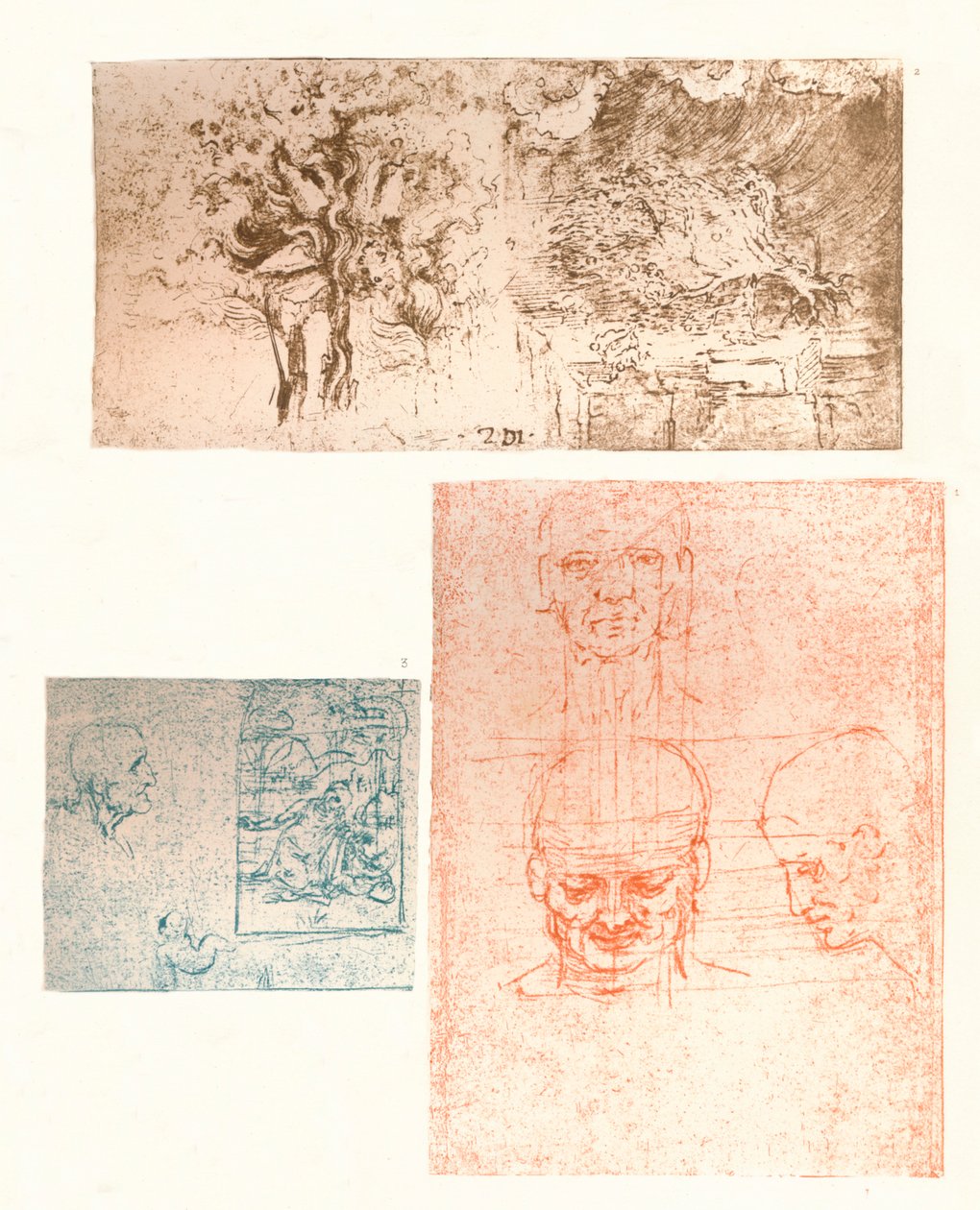 Üç çizim, c1472-c1519 1883 by Leonardo da Vinci