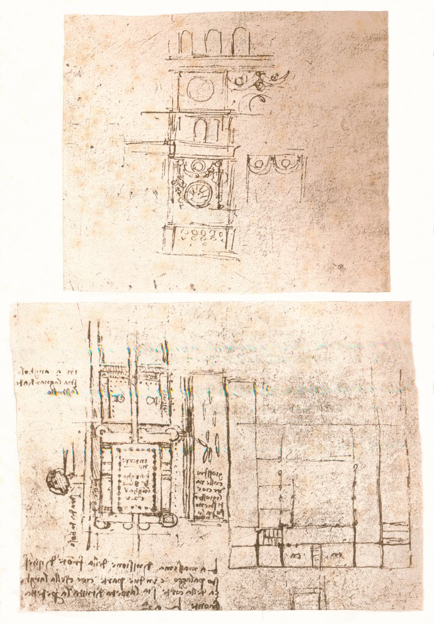 İki mimari çizim, c1472-c1519 1883 by Leonardo da Vinci