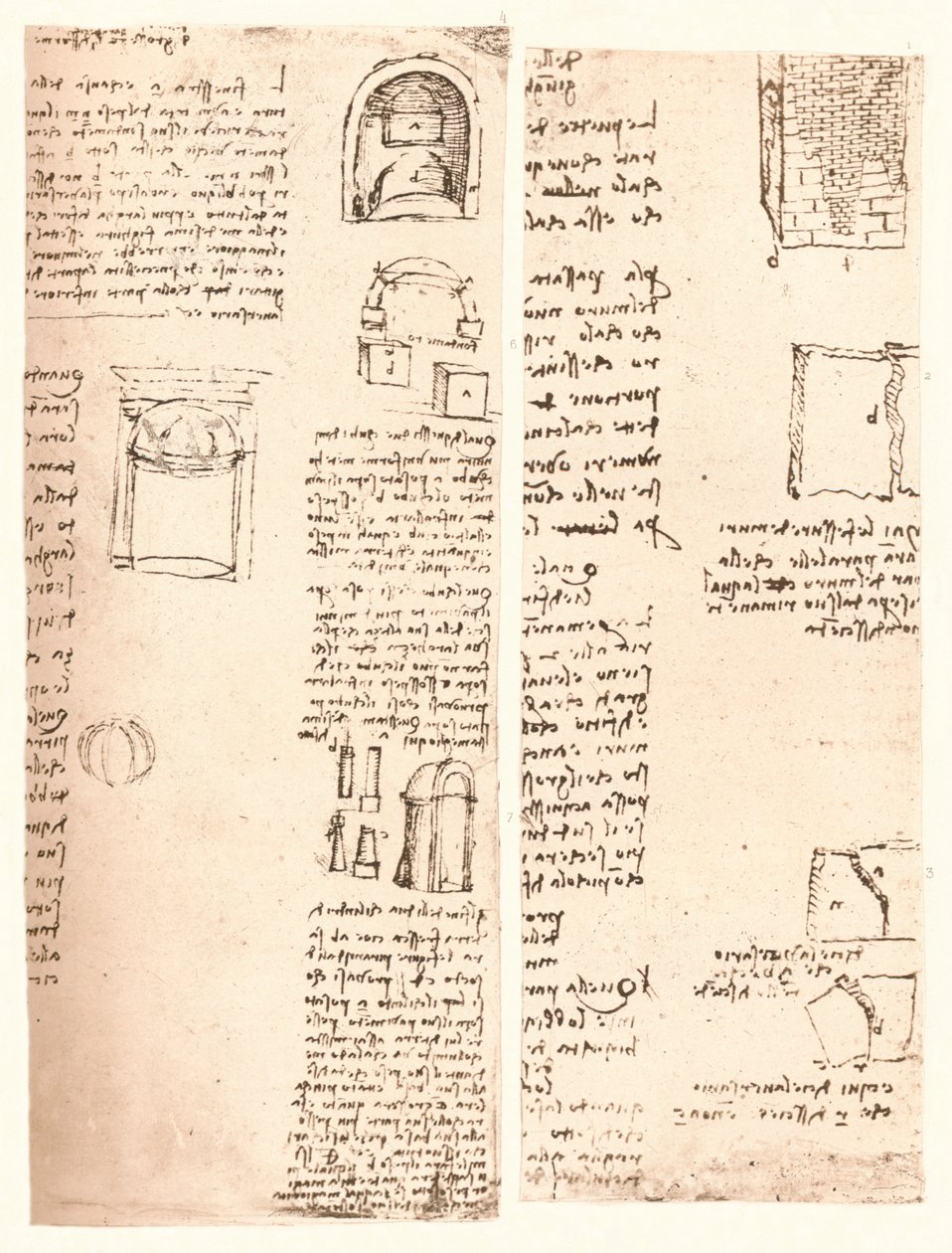 İki mimari çizim, c1472-c1519 1883 by Leonardo da Vinci
