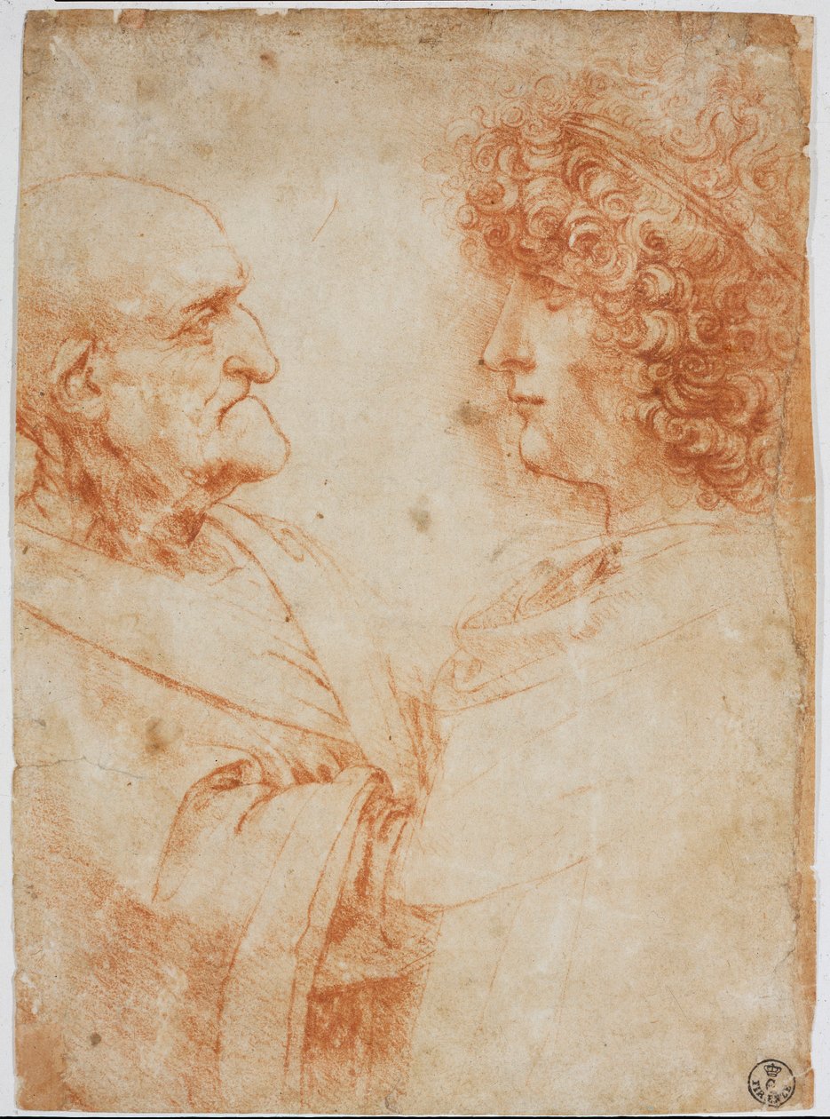 İki erkek profili, bir yaşlı adam ve bir genç adam - Genç adam, Gian Giacomo Caprotti dit Andrea Salai veya Salaij