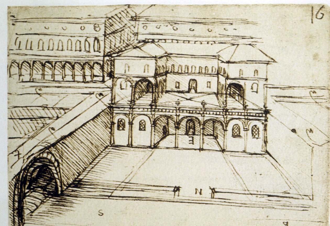Şehir planlaması: mimari plan (16) tarafından Leonardo da Vinci (Leonardo da Vinci) by Leonardo da Vinci