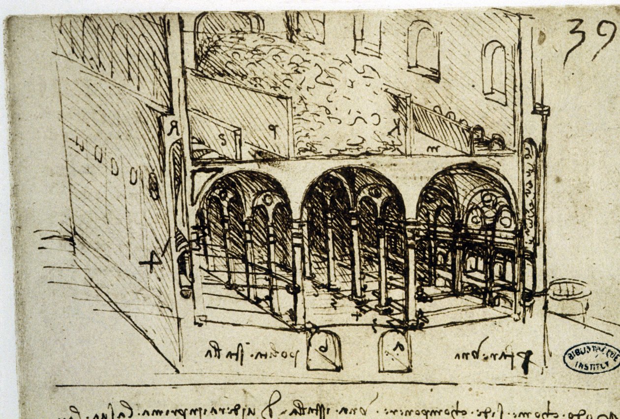 Şehir planlaması: mimari plan (39) Leonardo da Vinci'nin (Leonardo da Vinci) - Library of the Institut de France by Leonardo da Vinci