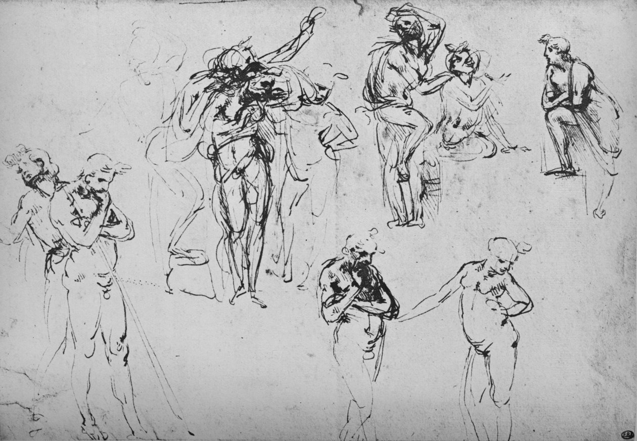 Çeşitli Gruplar ve Tek Figürler, c1480 1945 by Leonardo da Vinci