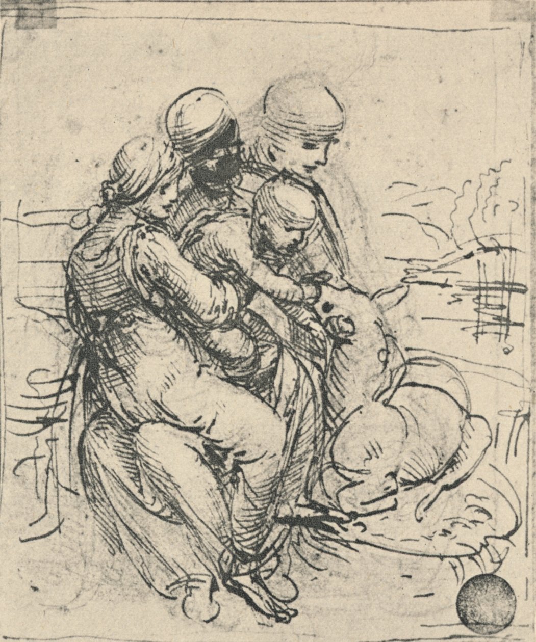 Anne ile Bakire ve Çocuk, c1480 1945 by Leonardo da Vinci