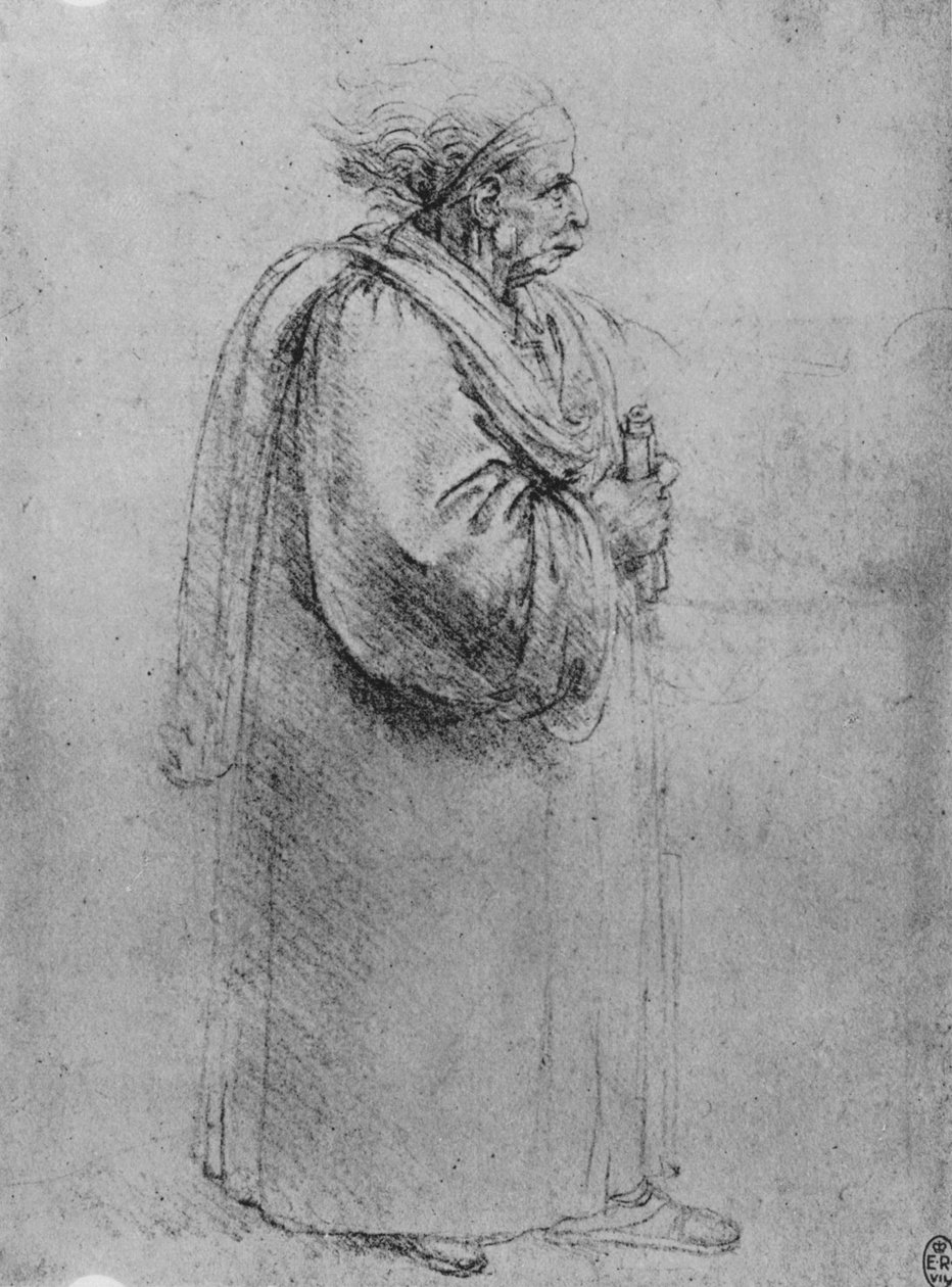 Sağdaki Profildeki Yaşlı Bir Adamın Tüm Boyu, c1480 1945 by Leonardo da Vinci