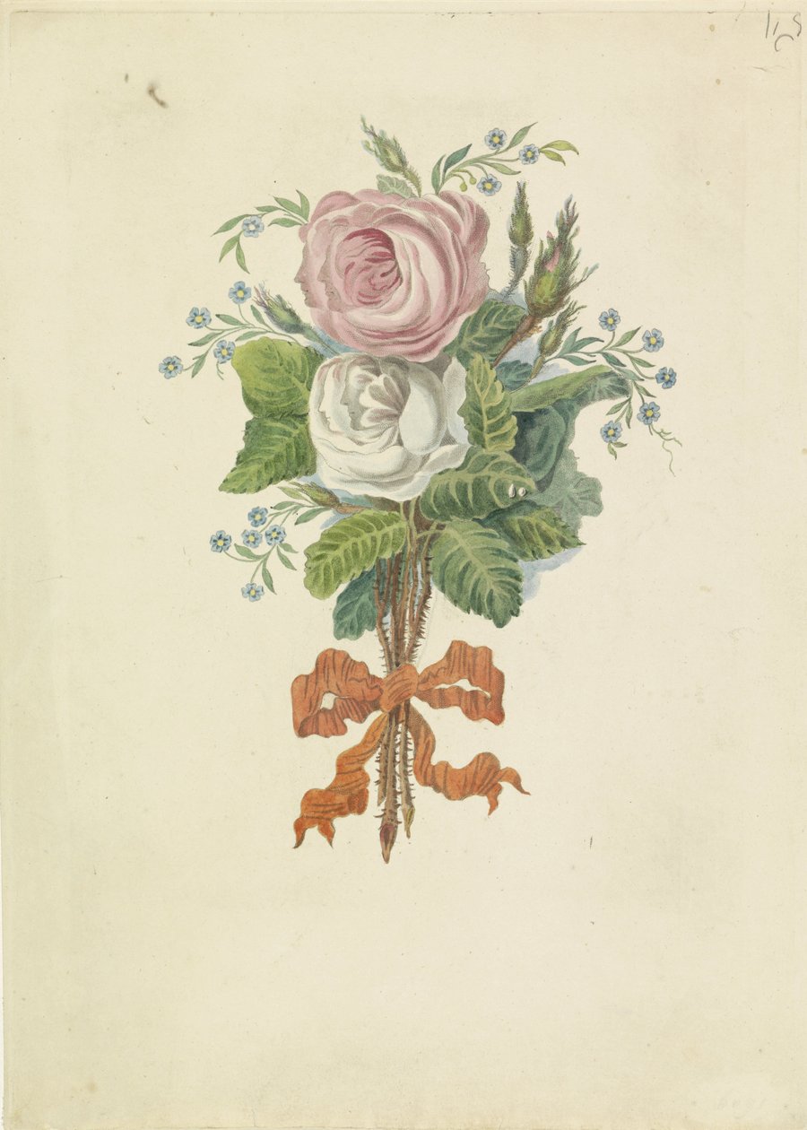 Kraliyet Ailesinin Siluetleriyle Güller, 1816 by Leonardus Schweickhardt