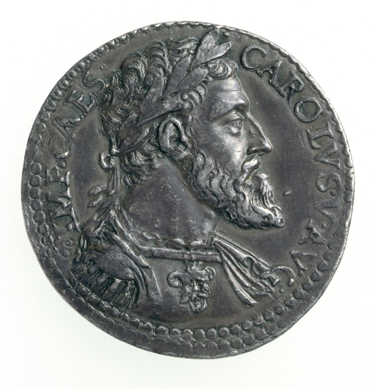 V. Charles'ın Testone (1500-58) Milan Dükü, Dye tarafından kazınmış, 1535-56 (ön yüz) (gümüş) (ters taraf için bkz. 168055) by Leone Leoni