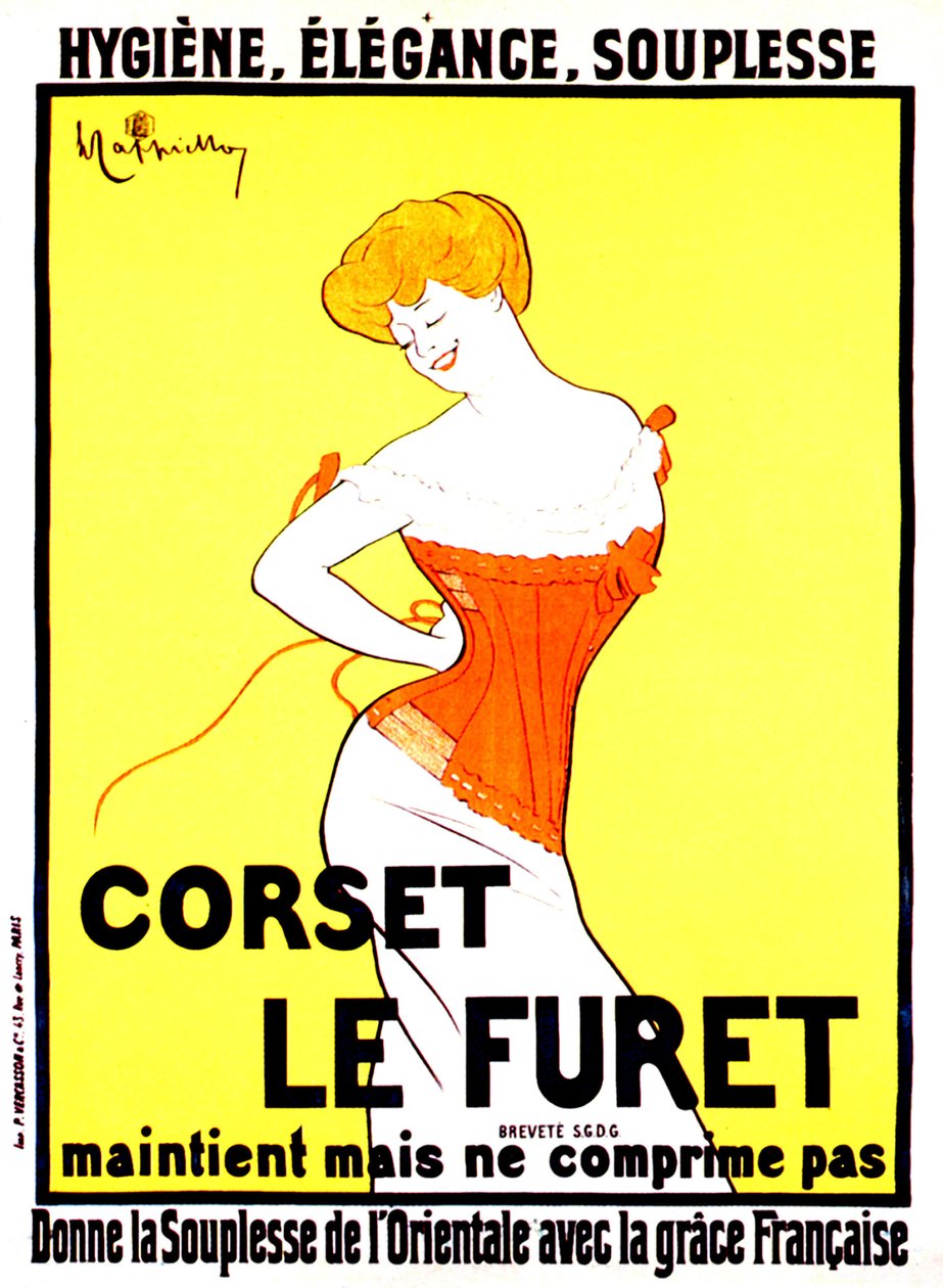 1901 civarında Leonetto Cappiello tarafından korse baskı reklamı by Leonetto Cappiello