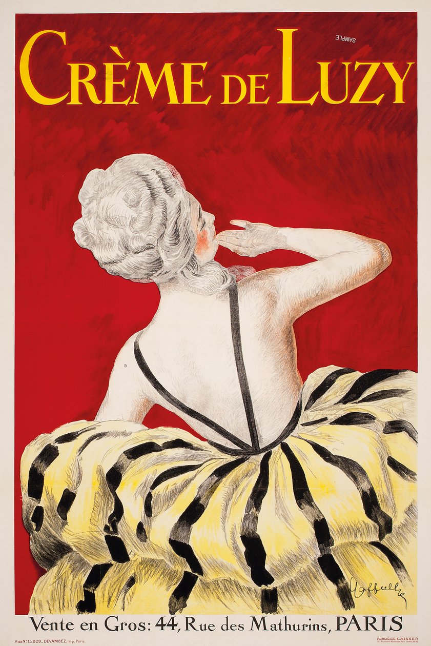 "Creme de Luzy", Parisli kozmetik firması Luzy için bir reklam afişi, 1919 by Leonetto Cappiello
