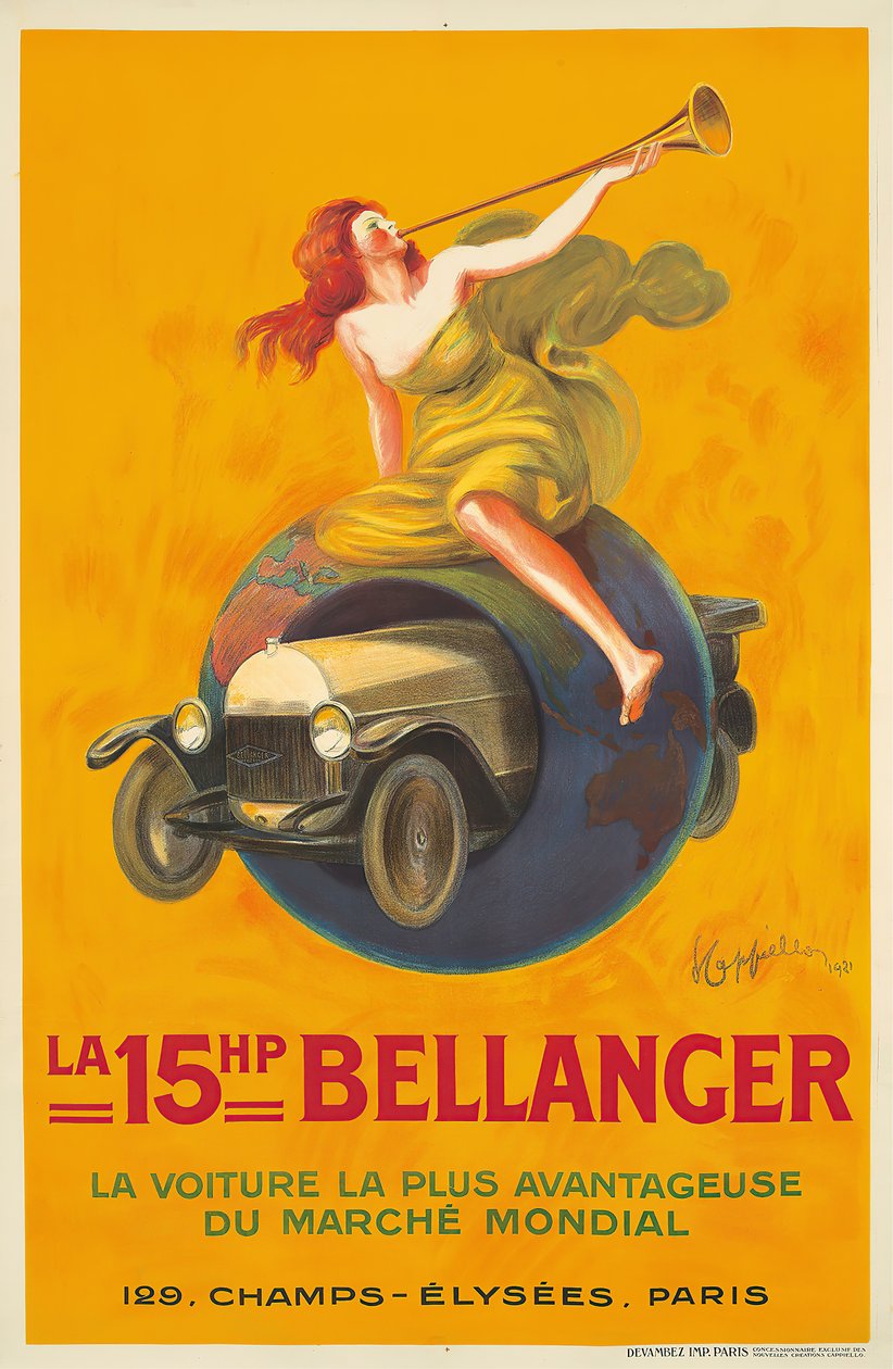 15HP Bellanger, 1921. by Leonetto Cappiello