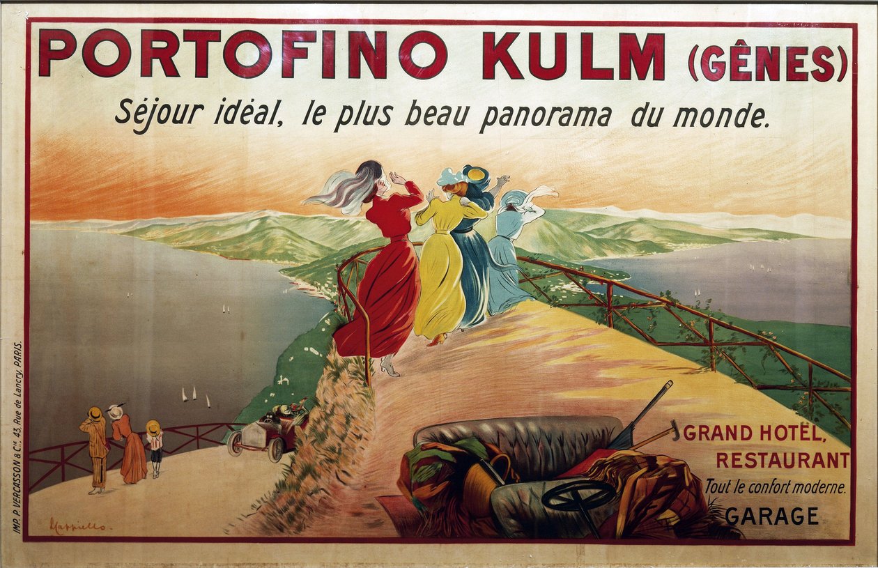 Afişler, 20. yüzyıl. Portofino oteli için reklam. Portofino Kulm (Genler) (poster) by Leonetto Cappiello