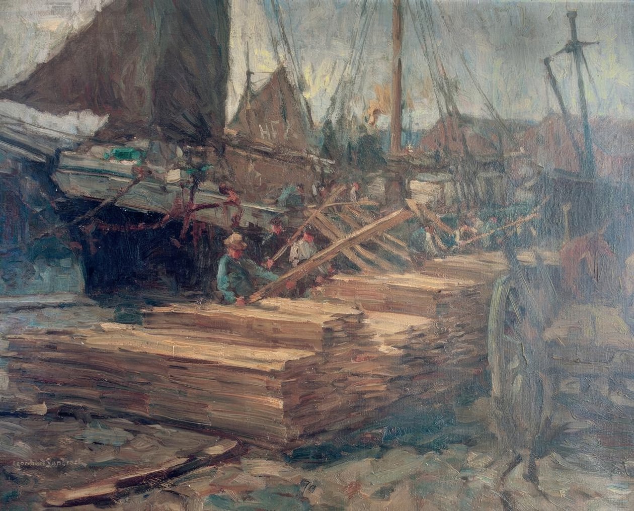 Ahşabı söndürürken by Leonhard Sandrock