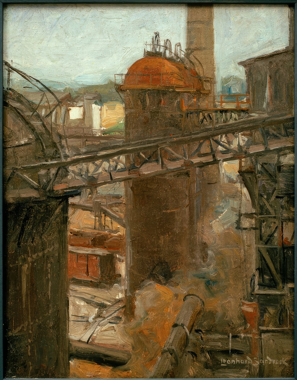 L. Sandrock, bir çelik fabrikasının görünümü by Leonhard Sandrock