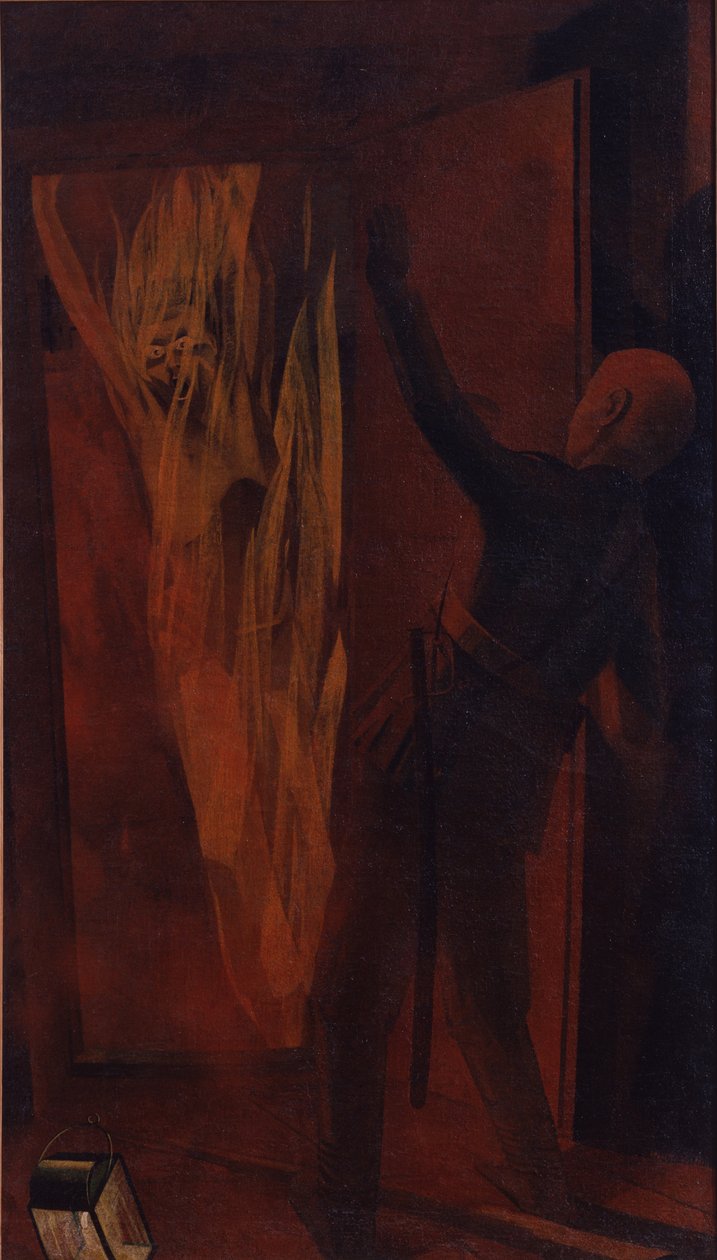 Halkın İradesi terör örgütünün bir üyesinin kendini yakması, 1928 by Leonid Terentievich Chupyatov