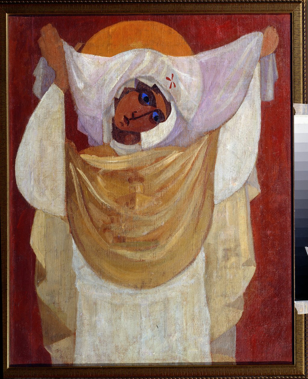 Leonid Terentievich Chupyatov (1890-1941) 1920-1930 ""Yardım Bakiresi"" tablosu Özel koleksiyon by Leonid Terentlevich Chupyatov