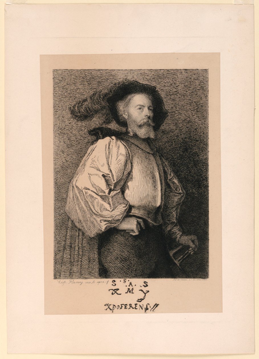 Bir Süvari Olarak Otoportre by Leopold Flameng