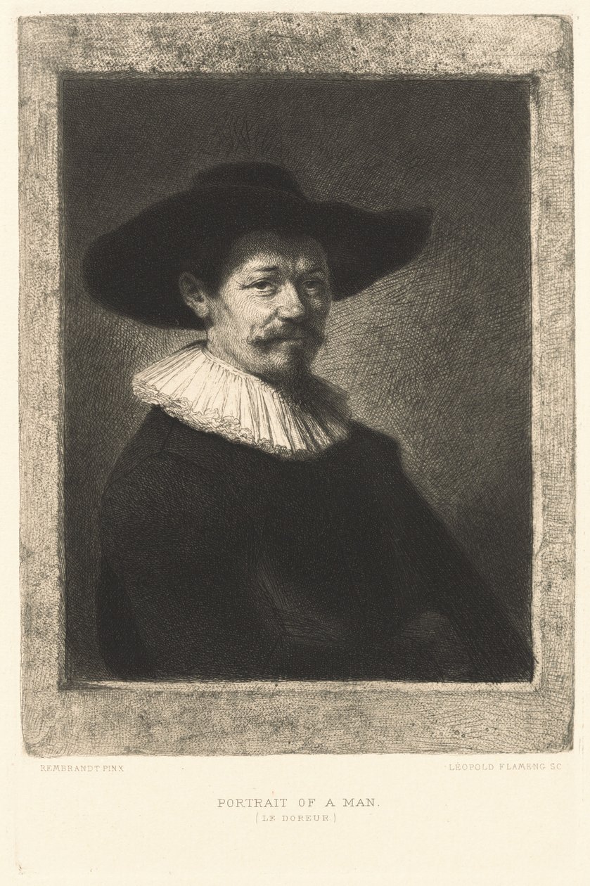 Bir Adamın Portresi (Gilder) by Leopold Flameng after Rembrandt van Rijn