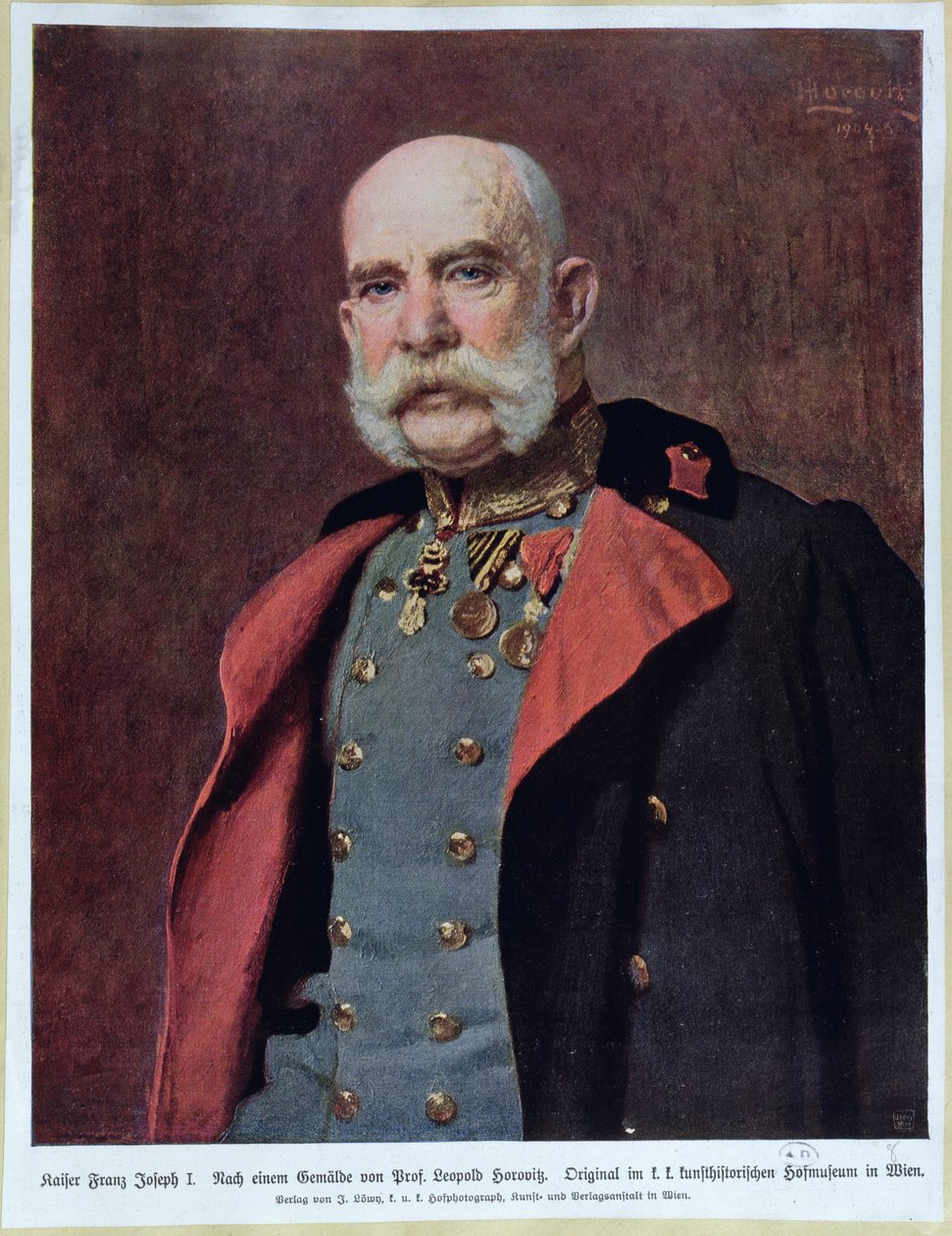 Kaiser Franz Joseph I (1830-1916) 1904-5 portresi by Leopold Horovitz