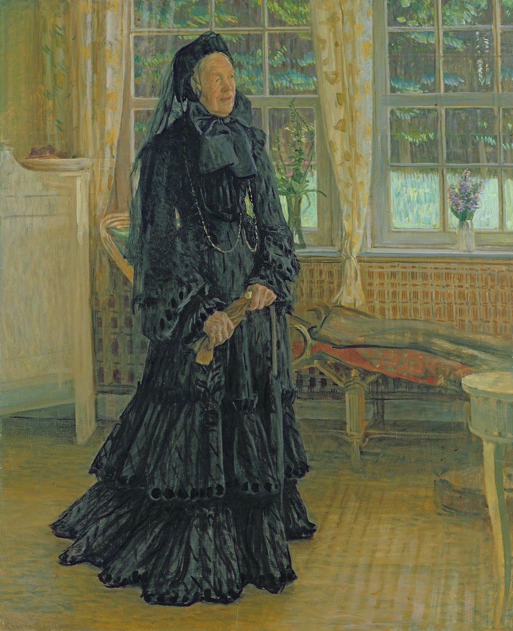 Marie Zacharias (1828-1907) Yağmurlu Gün, 1904 by Leopold Karl Walter von Kalckreuth