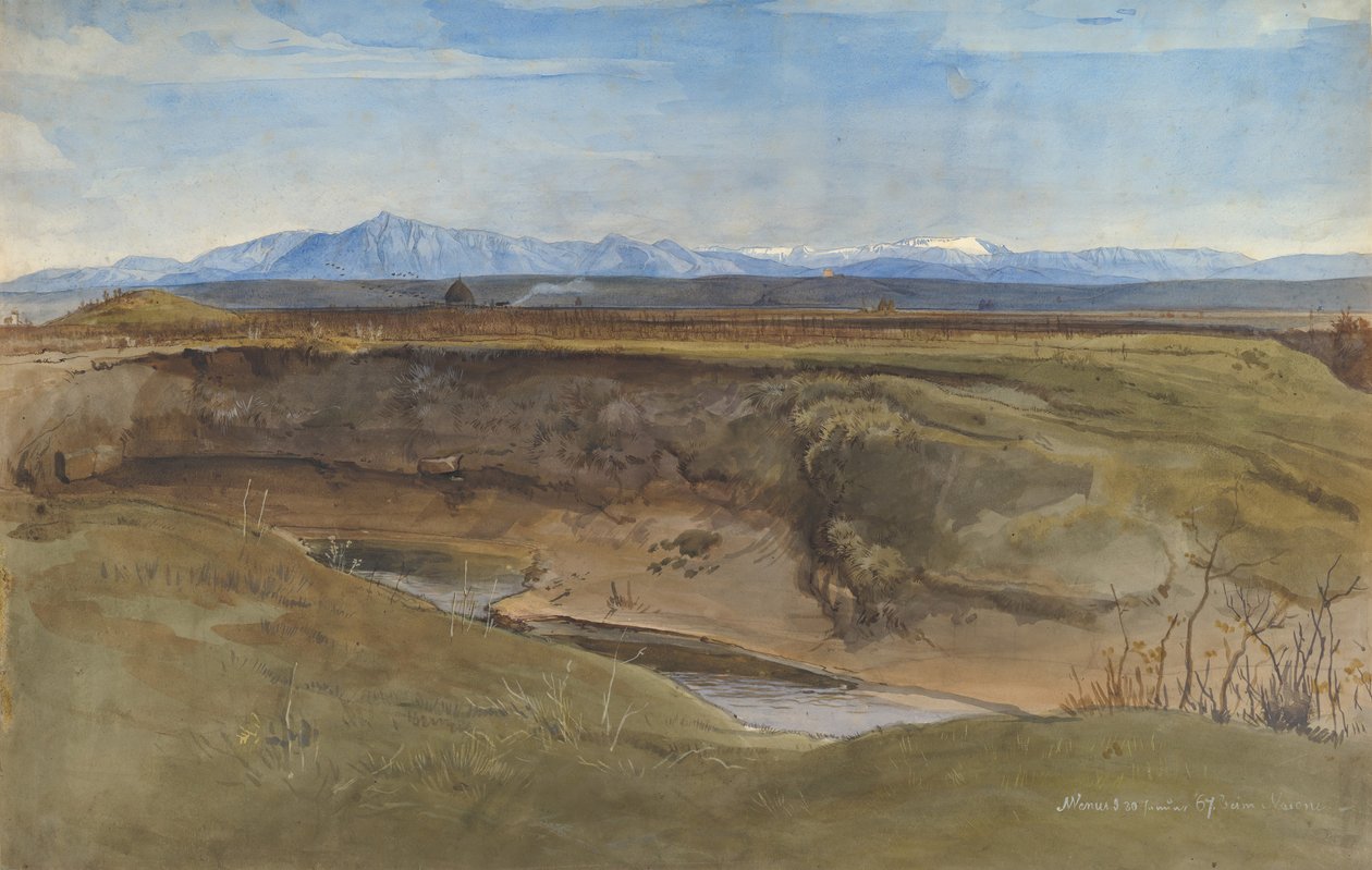 Roma yakınlarındaki manzara, 1867. by Leopold Venus