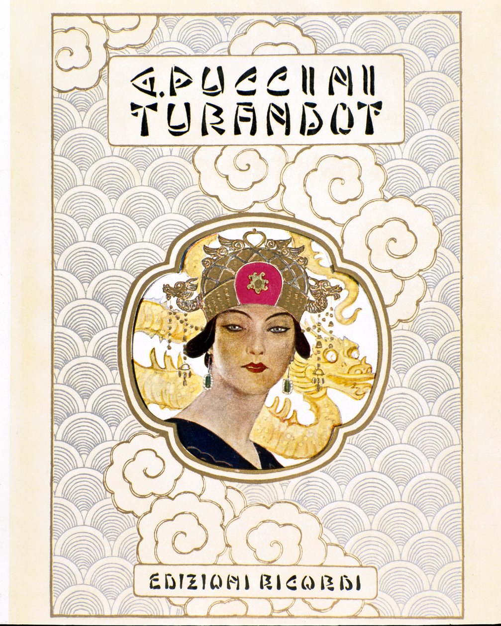 Turandot operası için skor kapağı c. 1926 (gravür) by Leopoldo Metlicovitz