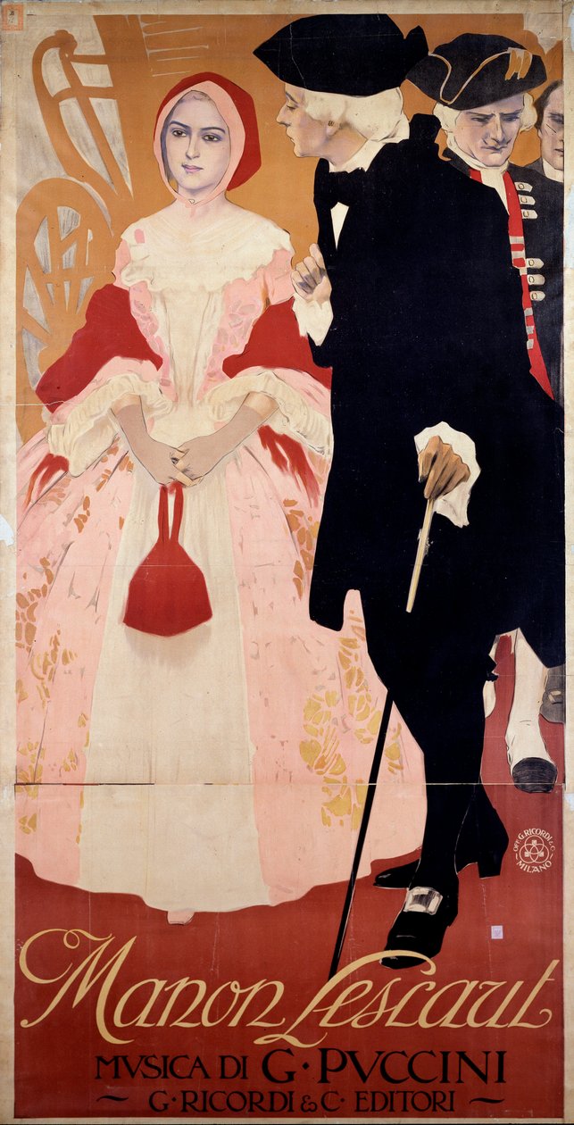 manon lescaut 1909 (afiş) by Leopoldo Metlicovitz