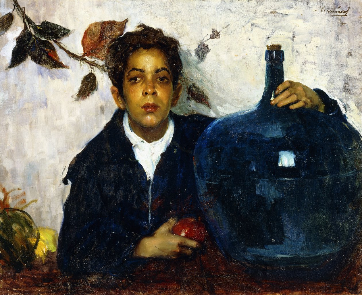 Büyük Şişeli Çocuk (tuval üzerine yağlı boya) by Leopoldo Romañach
