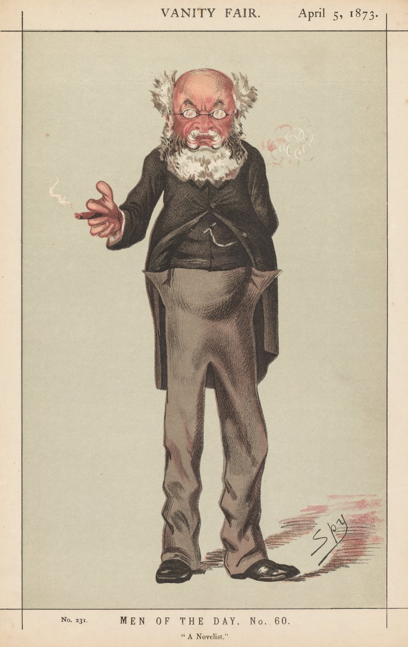 Vanity Fair: Günün Adamları, No. 60, Bir Romancı, 1873. by Leslie Matthew