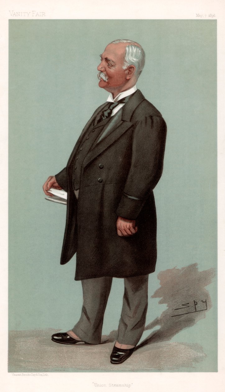 Union Steamship Sir Francis Henry Evans, İngiliz işadamı ve politikacı, 1896. by Leslie Matthew Ward