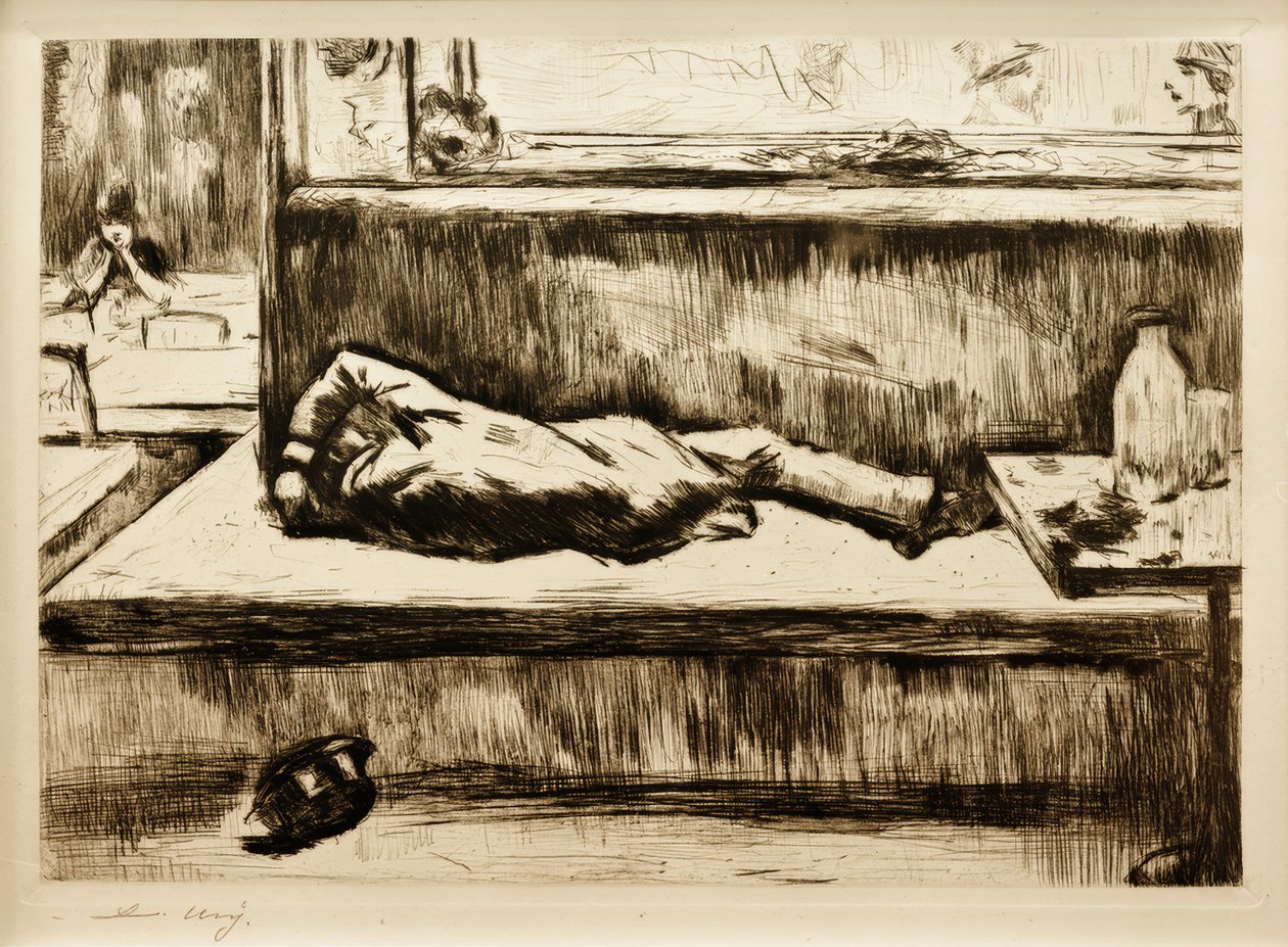 Absinthe İçici, Paris by Lesser Ury