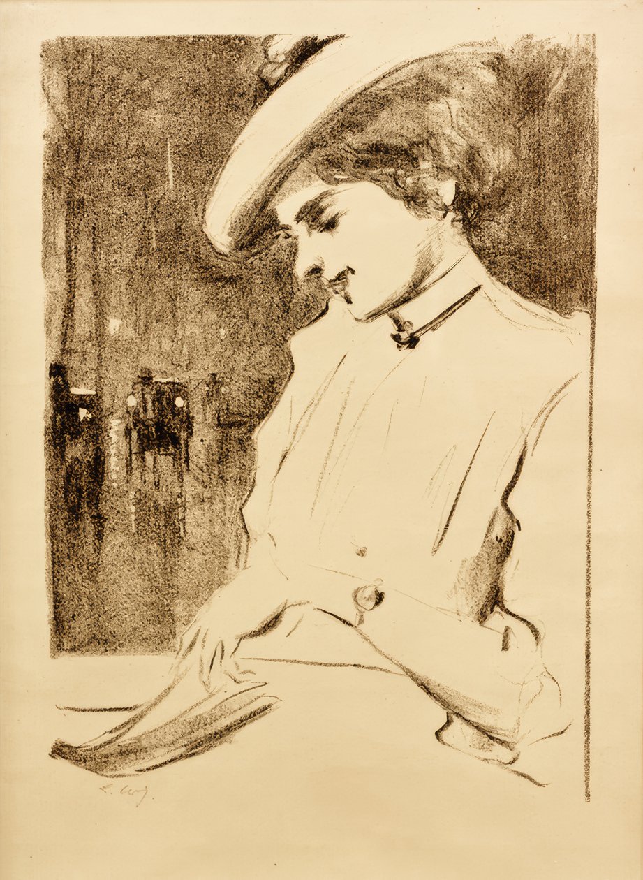 Okuyan Kadın (Bekleyen) by Lesser Ury