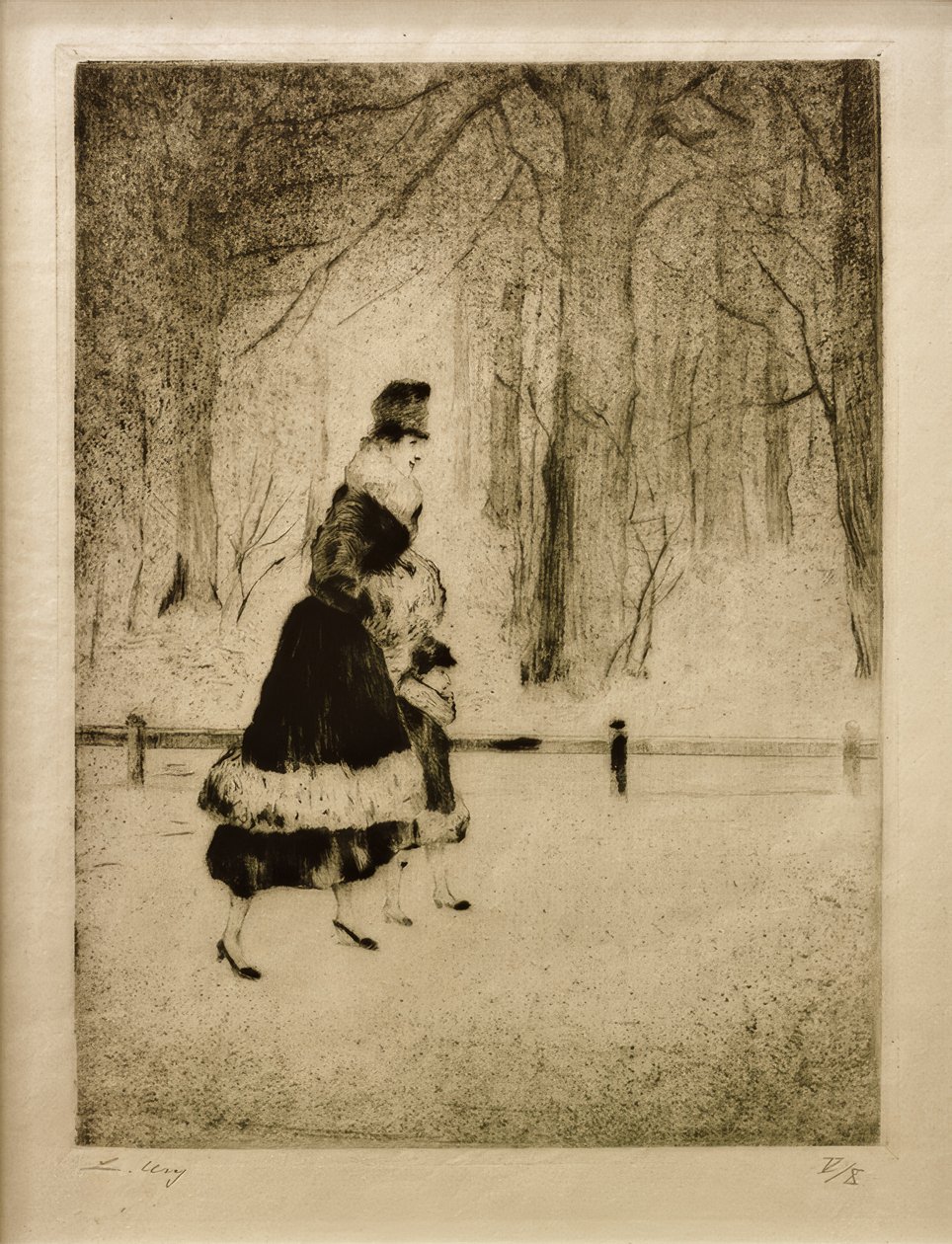 Hayvanat bahçesinde çocuklu bayan by Lesser Ury