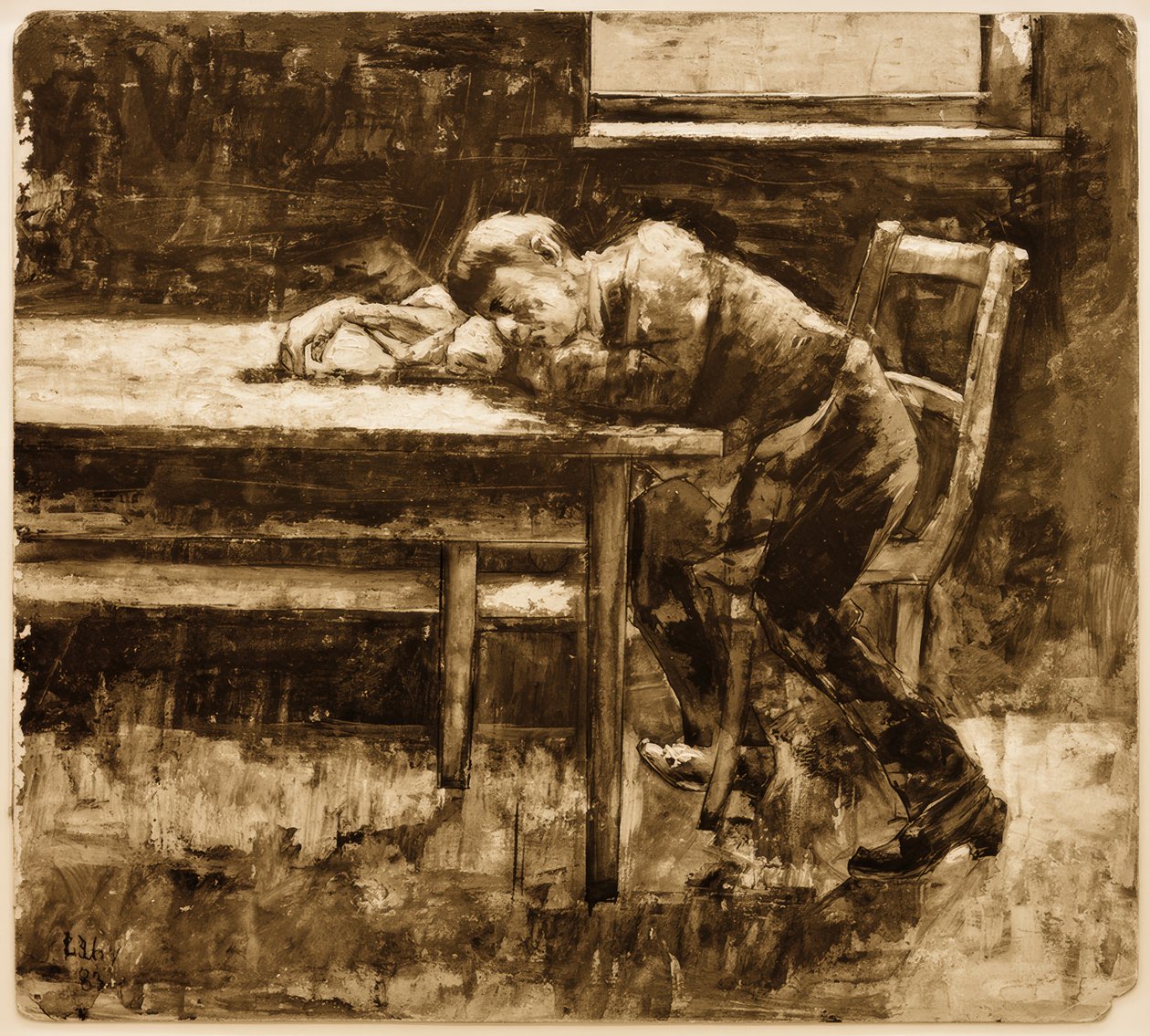 uyuyan işçi by Lesser Ury