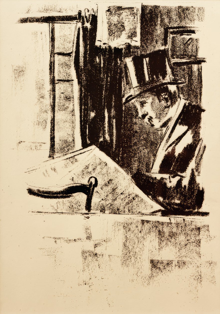 Silindirli gazete okuyucu by Lesser Ury