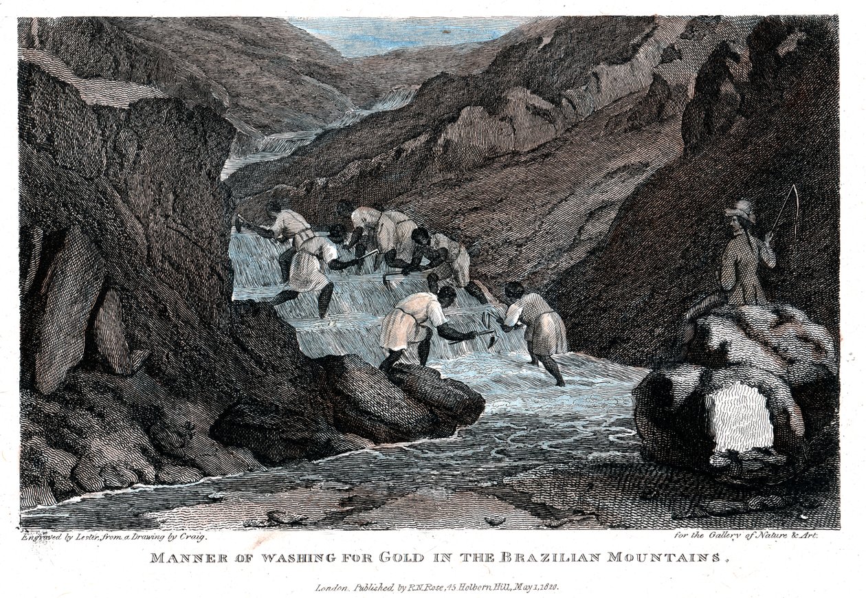 Brezilya Dağlarında Altını Yıkanma Şekli, 1814 by Lester