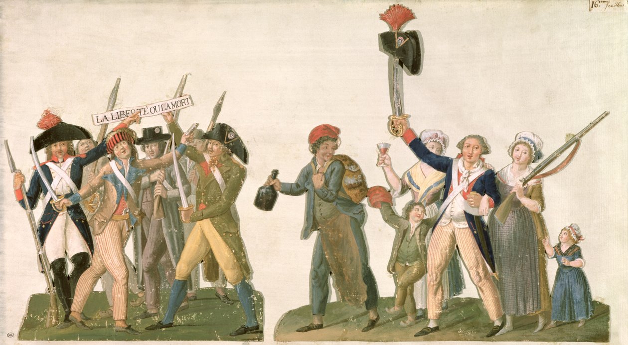 Özgürlük Çığlığı ve Sınırdan Ayrılış, 1792 (baskı) by Lesueur Brothers
