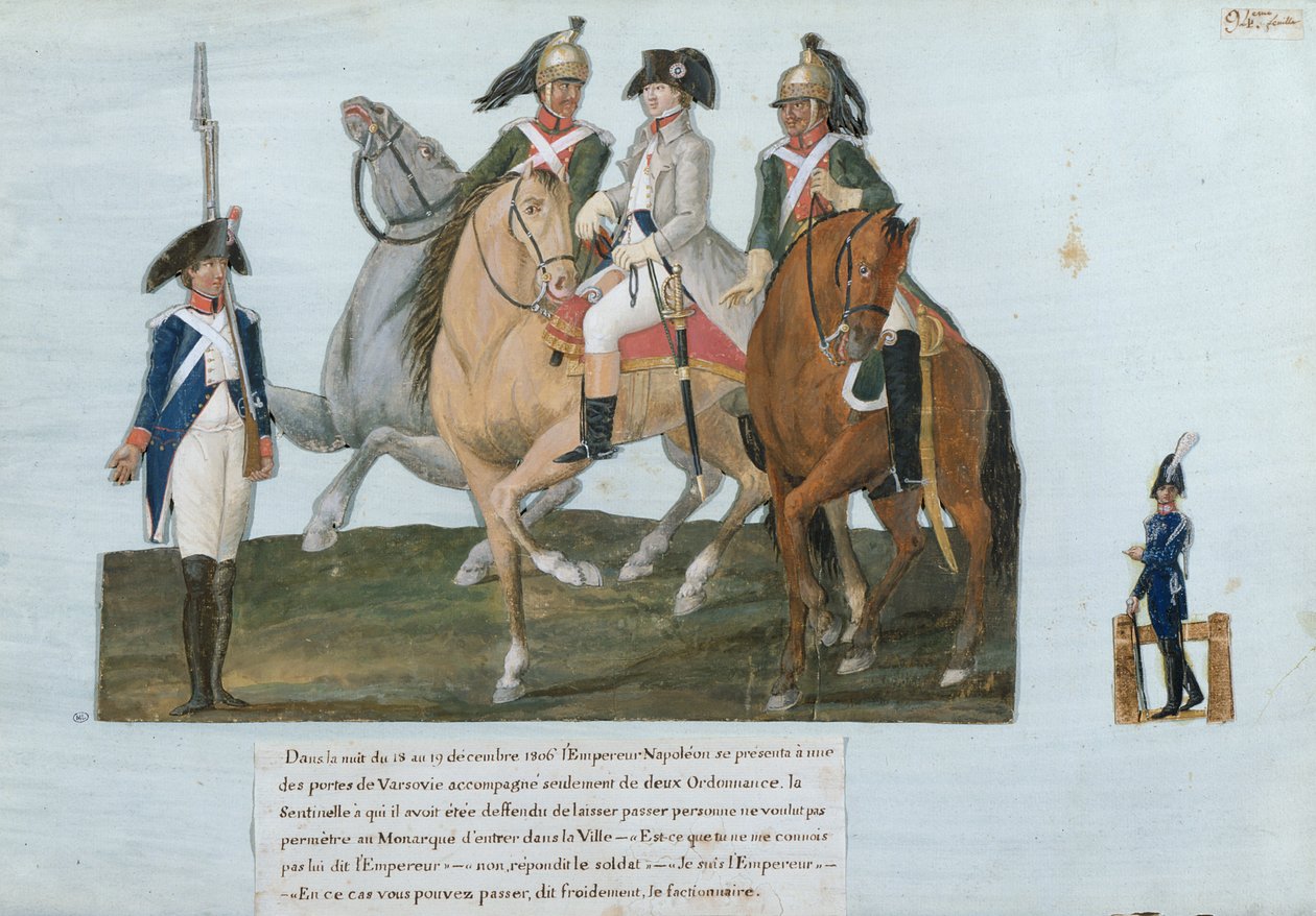 Napolyon Bonapart (1769-1821) ve Varsovian Nöbetçi by Lesueur Brothers