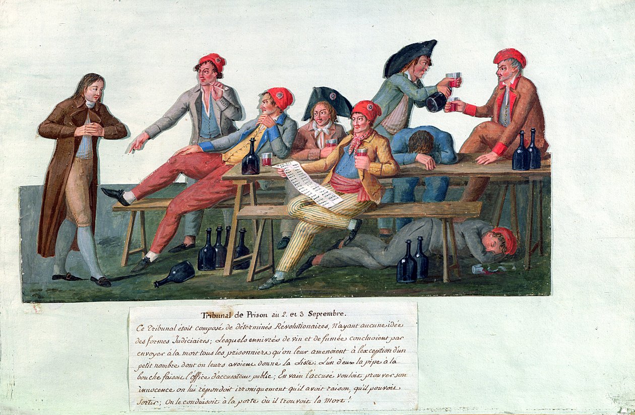 2 ve 3 Eylül 1792 tarihli Hapishane Mahkemesi (kartta guaj) by Lesueur Brothers