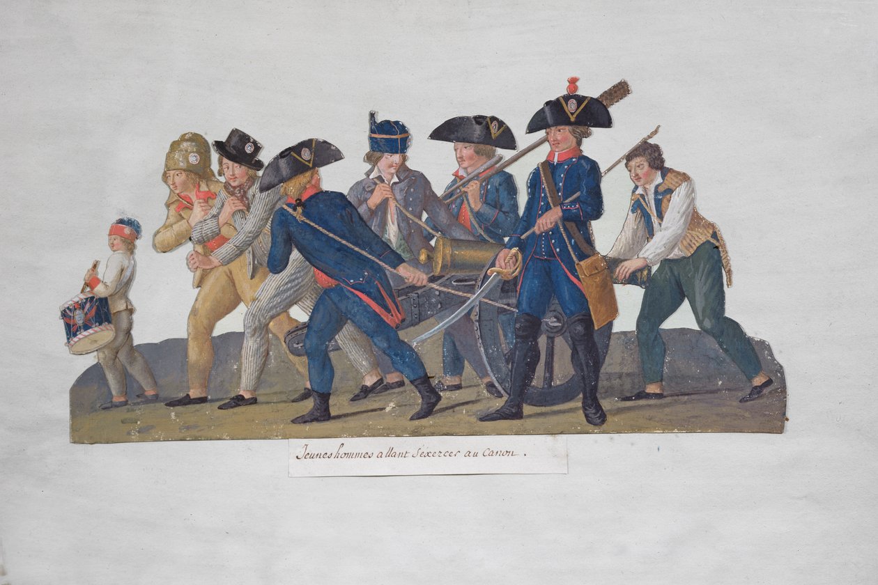 Genç Adamlar Top Kullanarak Pratik Yapıyor, c.1789 by Lesueur Brothers