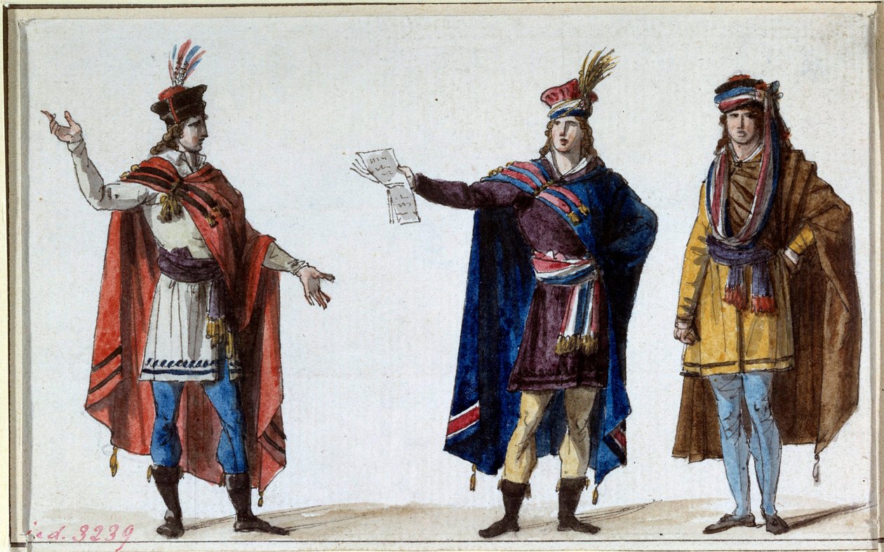 Fransız Devrimi: Cumhuriyetçi hakimlerin kostümleri. Lesueur kardeşlerin izleri by Lesueur Brothers