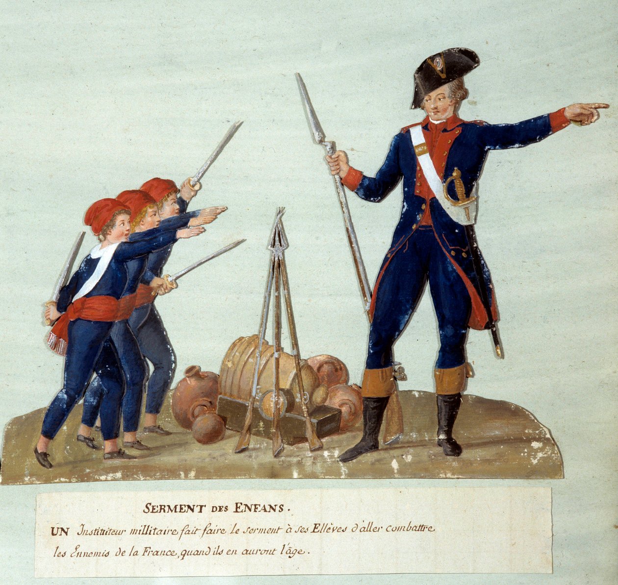1789 Fransız Devrimi: Çocukların Yemini. Guaj des freres Lesueur (18. yüzyıl). Paris, Musee Carnavalet by Lesueur Brothers