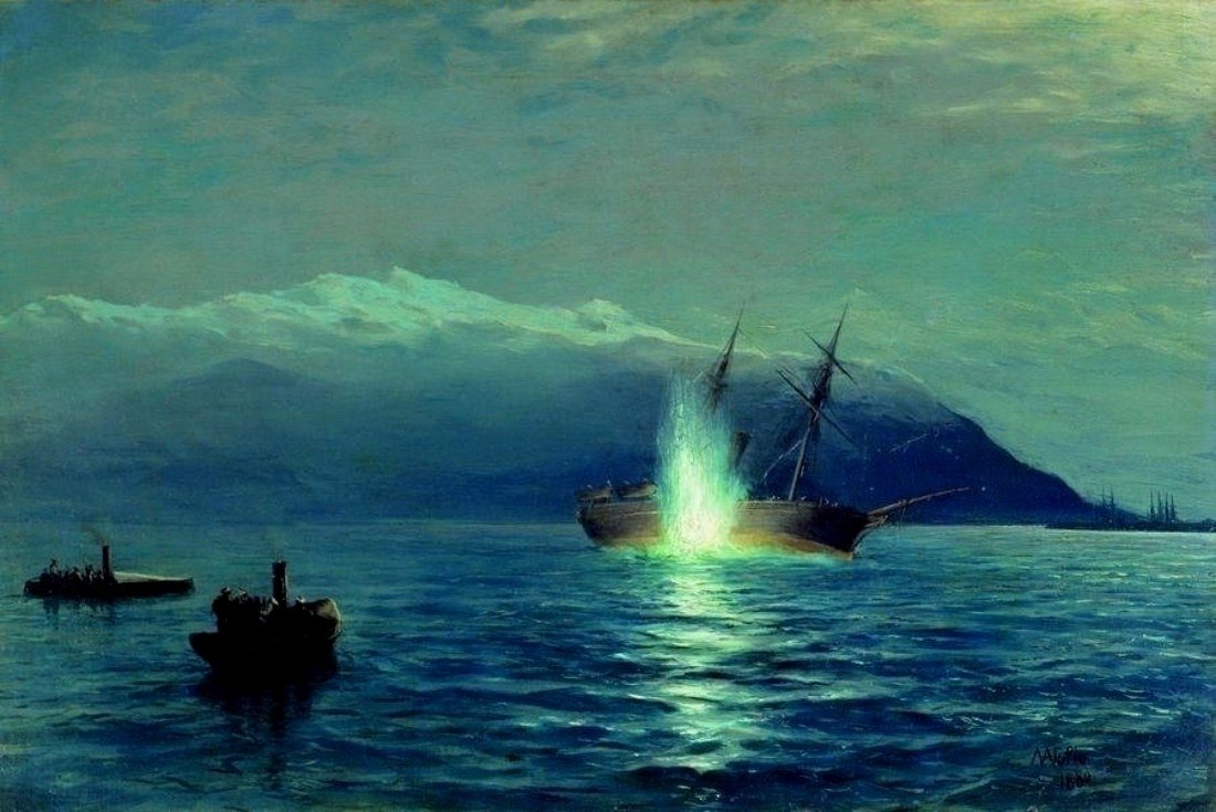 Türk vapurunun batması by Lev Feliksovich Lagorio