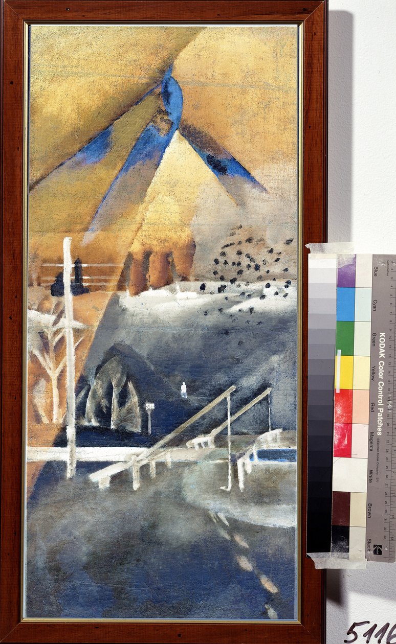 ""kış manzarası"" Tablo Lev Alexandrovich Bruni (1894-1948) 1918 Özel koleksiyon by Lev Aleksandrovitc Bruni