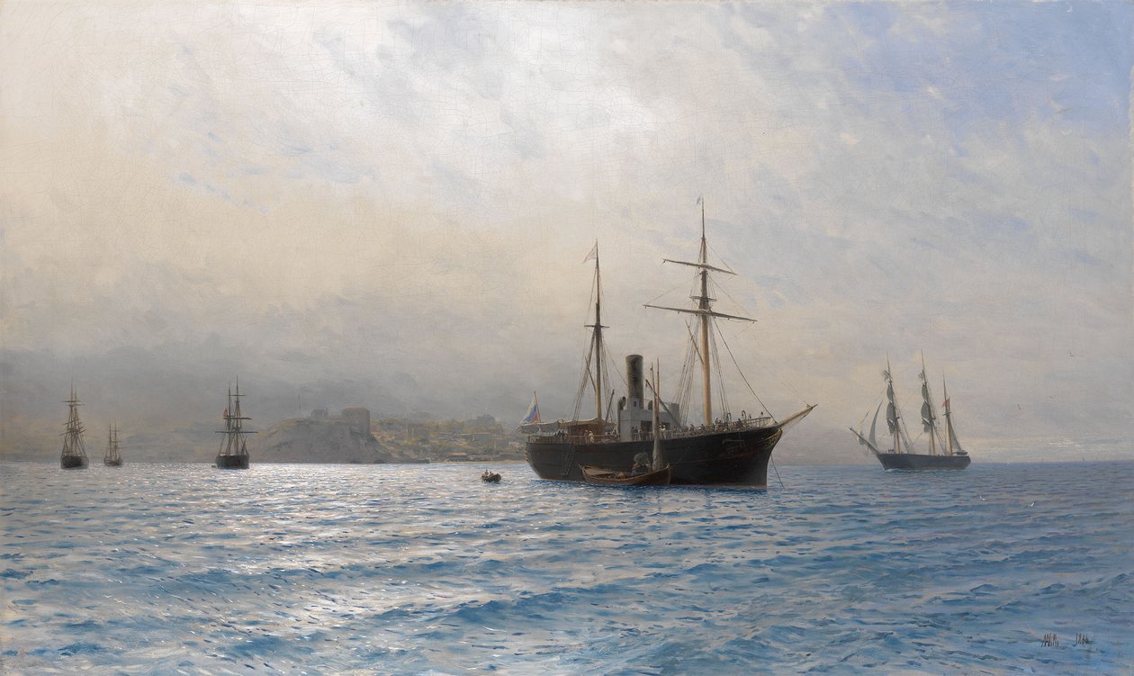 18771878 Rus-Türk savaşından sonra Boğaz boğazı girişinde Rus Gemisi by Lev Felixovich Lagorio