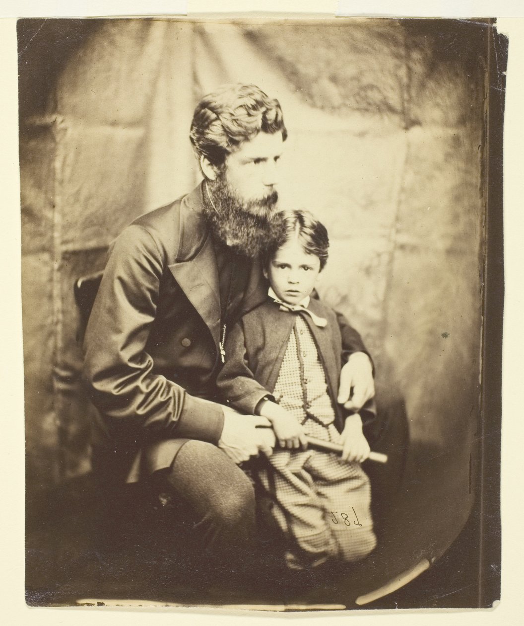 Rev. James Langton Clark ve oğlu Charles (Robin) by Lewis Carroll