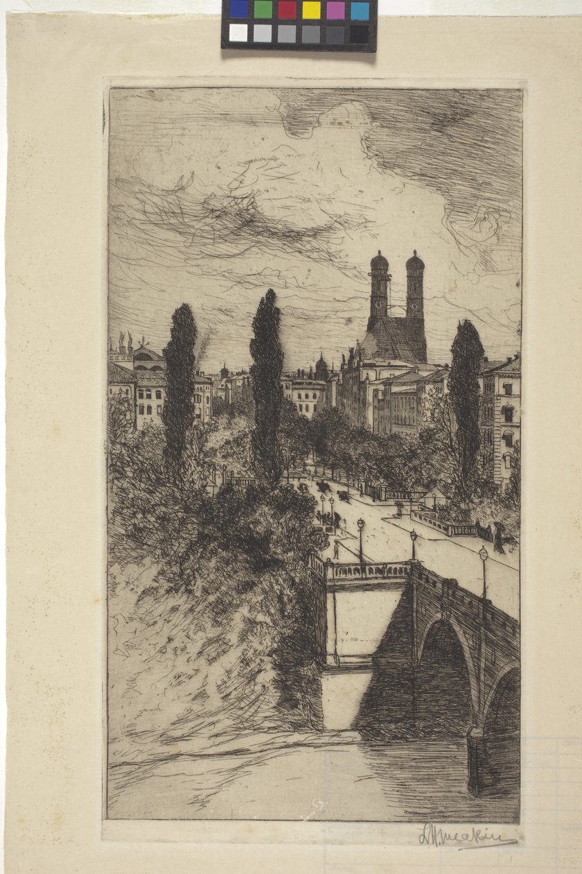 Maximilian Street And Frauenkirche, Münih, Bavyera (gravür) by Lewis Henry Meakin