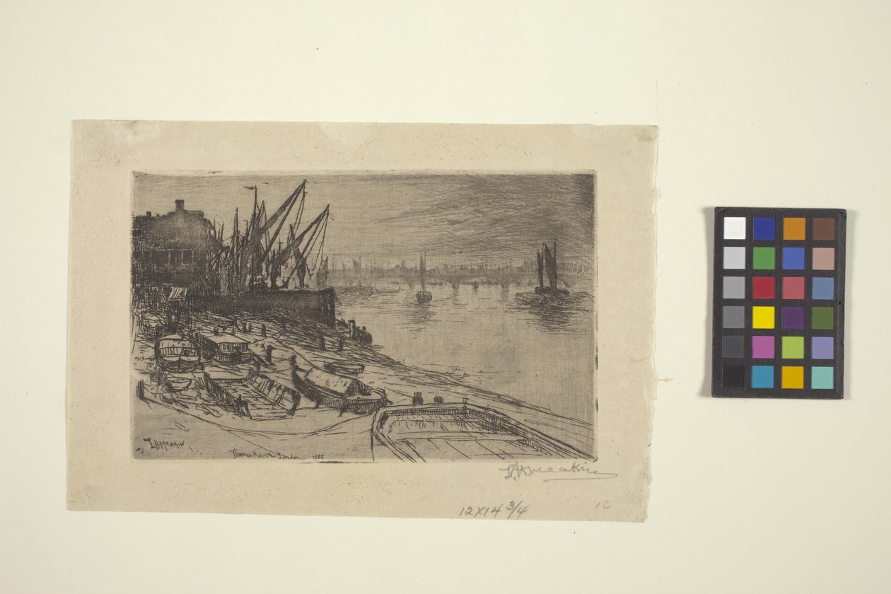 Thames Nehri, Londra'da (gravür) by Lewis Henry Meakin
