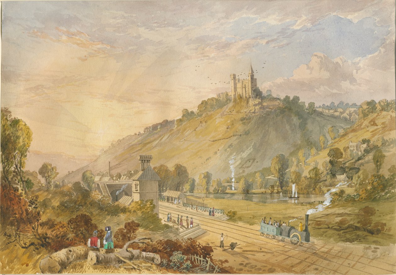 Alton - Tren İstasyonundan: sulu boya ve [c 1830-1840] by Lewis John Wood